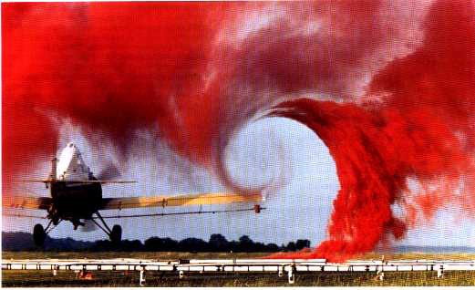 Trailing Vortices from a crop duster